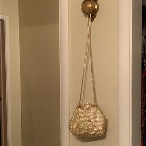 Akira New gold bling draw cord purse/handbag